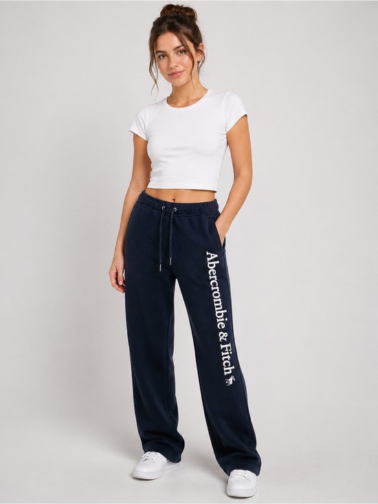Abercrombie & Fitch Pants - Abercrombie & Fitch Y2K‎ Navy Blue Roll Up Moose Joggers- S